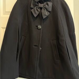 Kate Spade Black Cape with Bow Accent